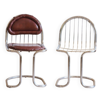 Duo of metal chairs attributed to Gastone RINALDI