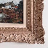 Oil on panel depicting a seaside in Brittany 20th century by Misdz