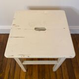 White wooden stool