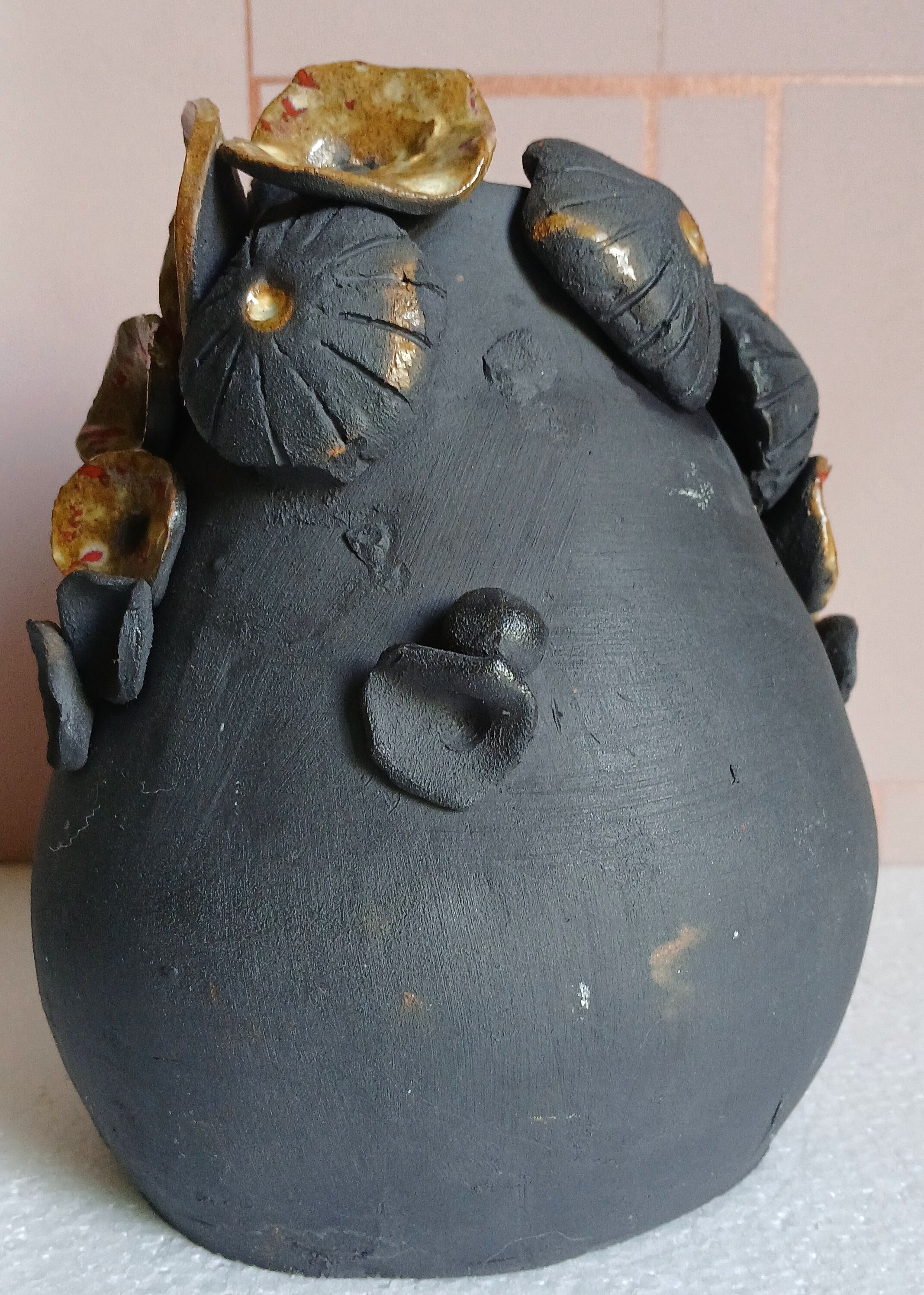 Raku vase, handmade
