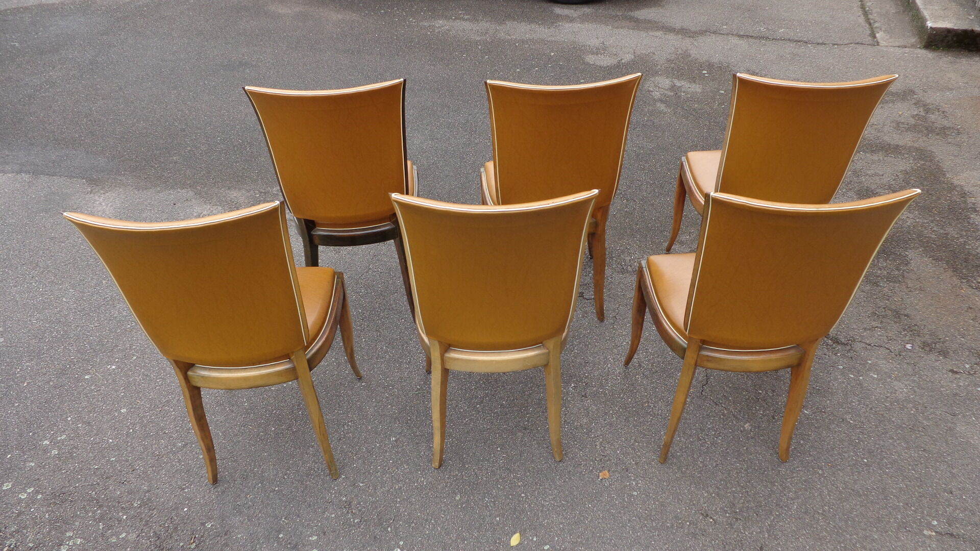 6 vintage skai chairs