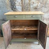 Buffet parisien kaki et bois brut