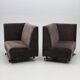 Contemporary 2-Piece Modular Lounge Sofa — Velvet Upholstery — Deep, Relaxe