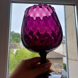 Vase en verre Empoli améthyste – Verre d'art italien soufflé à la main, milieu du siècle