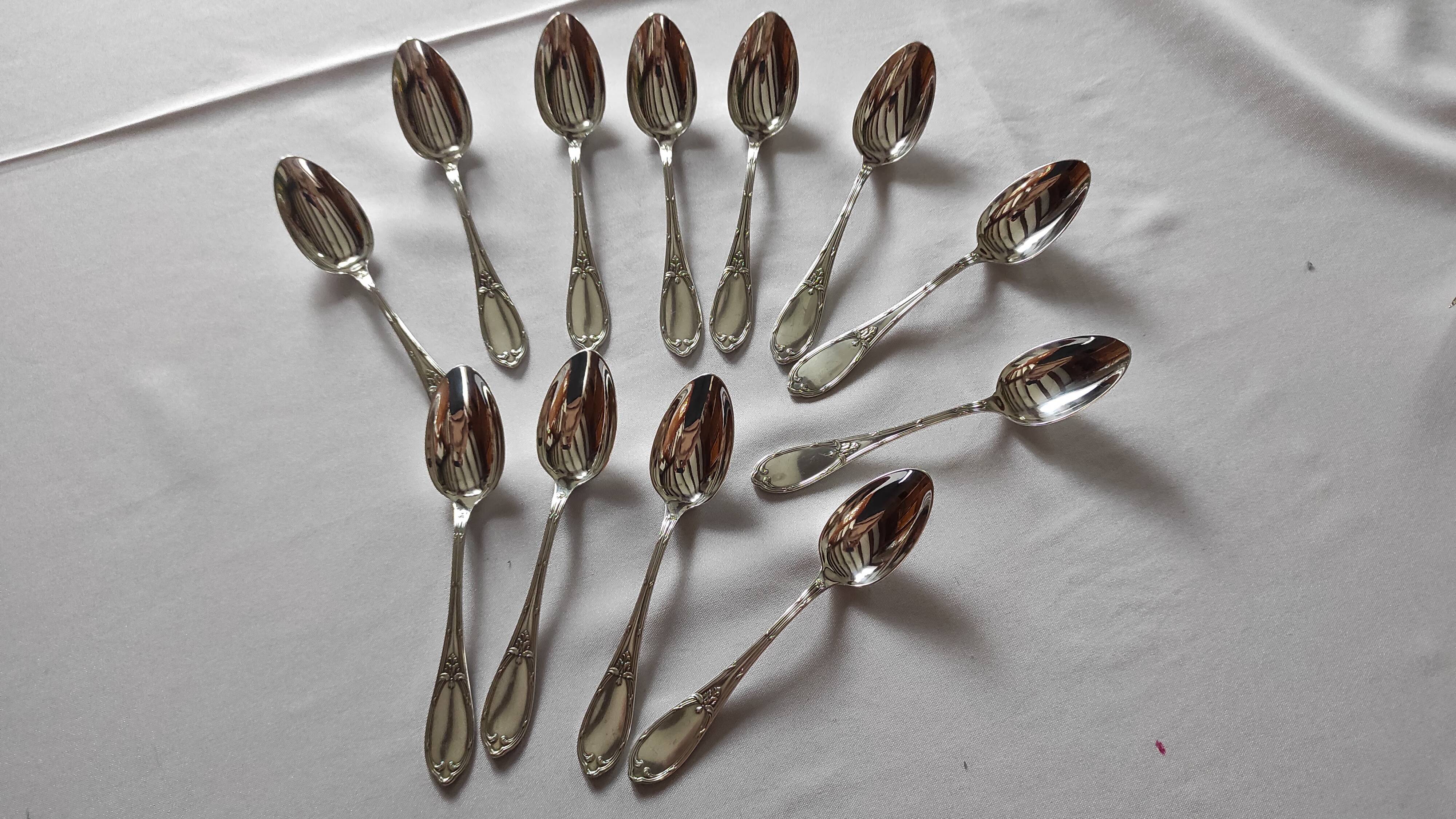 12 silver-plated dessert spoons by Félix Frères