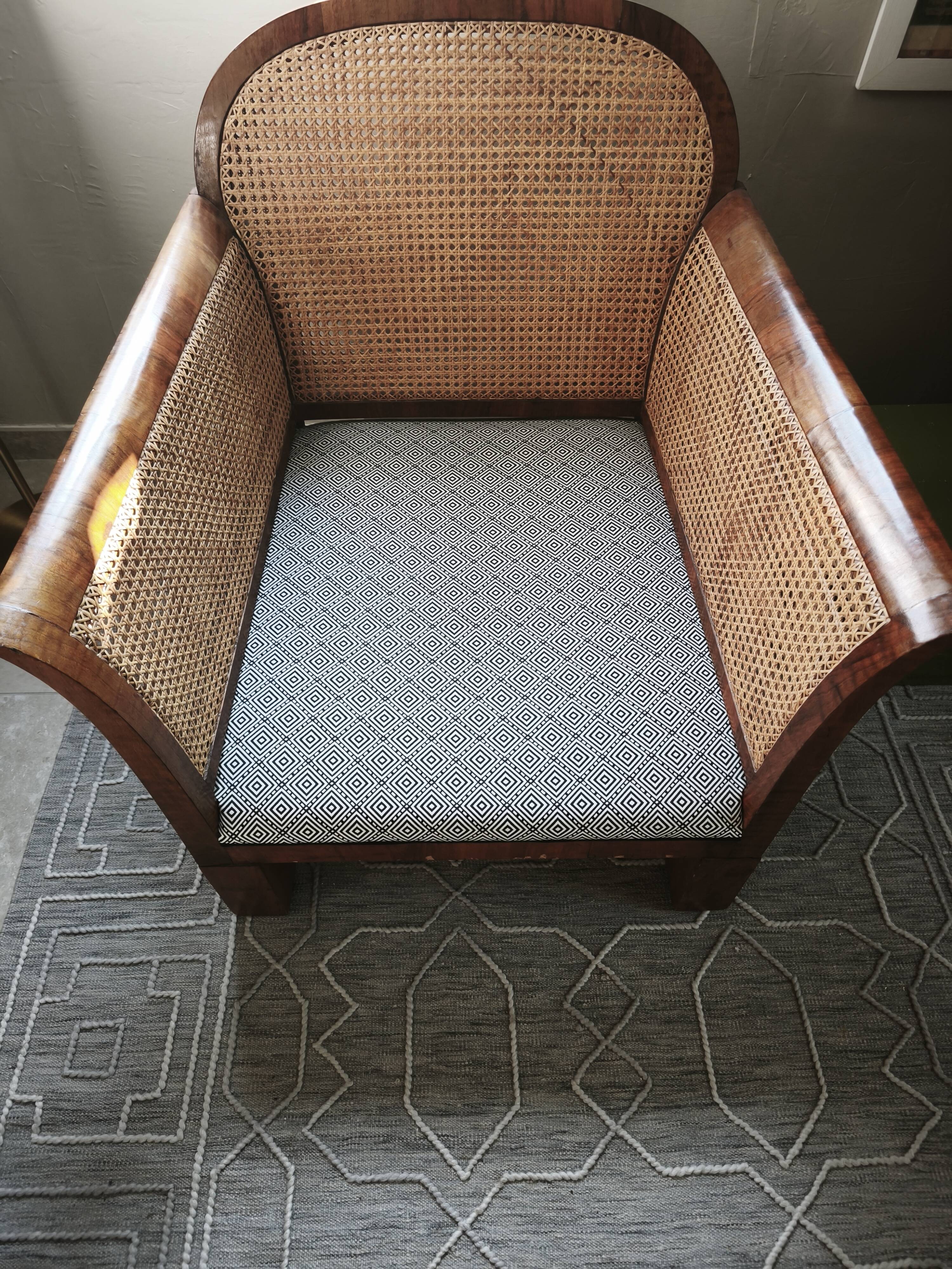 double caned armchair