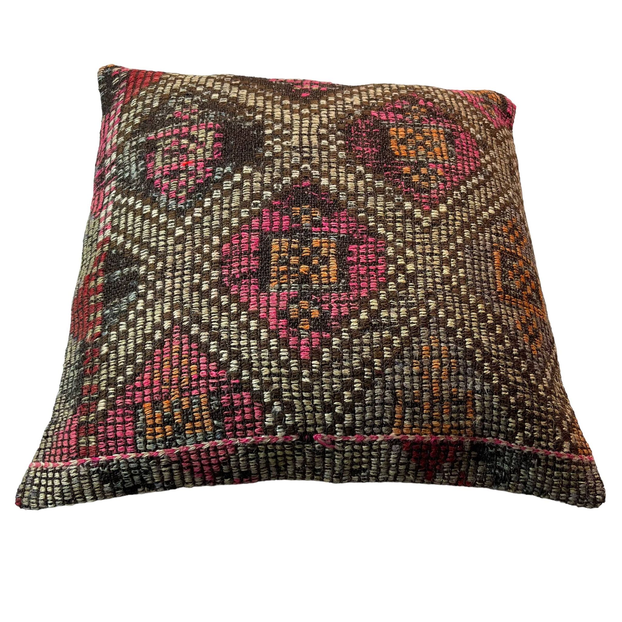 Vintage turkish kilim cushion cover , 55 x 55 cm