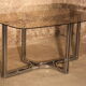 Dining table glass smoke base chromed metal 1970