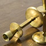 2x Mid century brass candle sticks, Kara Denmark