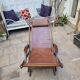 Rocking chaise longue in leather from the 1960s.