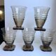 Set of 5 glasses in art deco smoked glass 30s