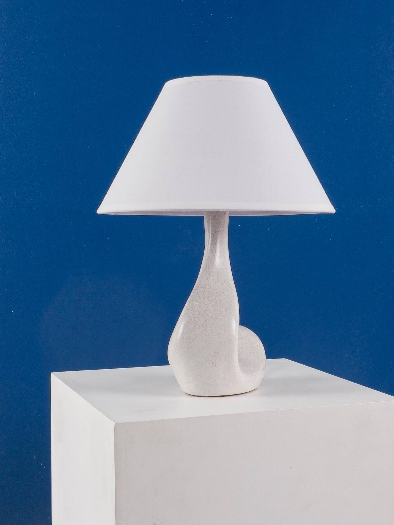French work - free-form ceramic lamp - france, circa 1950