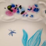 Vintage painted ceramic wall plate with cut-out design by Claude Smadja.