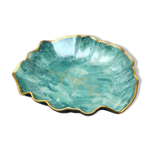 Centre en forme de grande feuille en lustre vert de Josef Ekberg, Art Déco de la grâce suédoise des années 1920.
