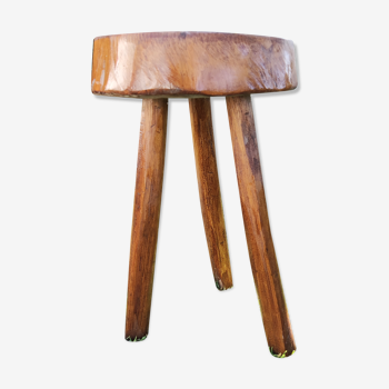 Rustic wood tripod stool