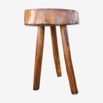 Tabouret trépied rustique bois