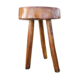 Tabouret trépied rustique bois
