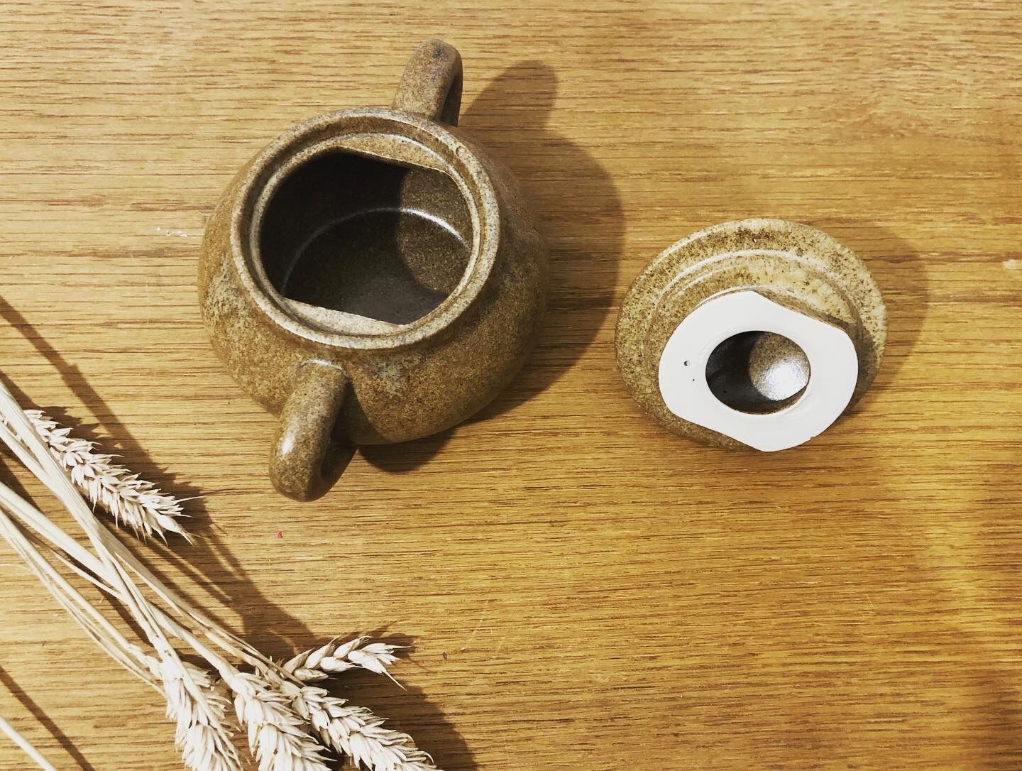 Stoneware sugar bowl