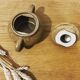Stoneware sugar bowl