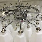 Sandblasted “poliedri” murano glass chandelier d60