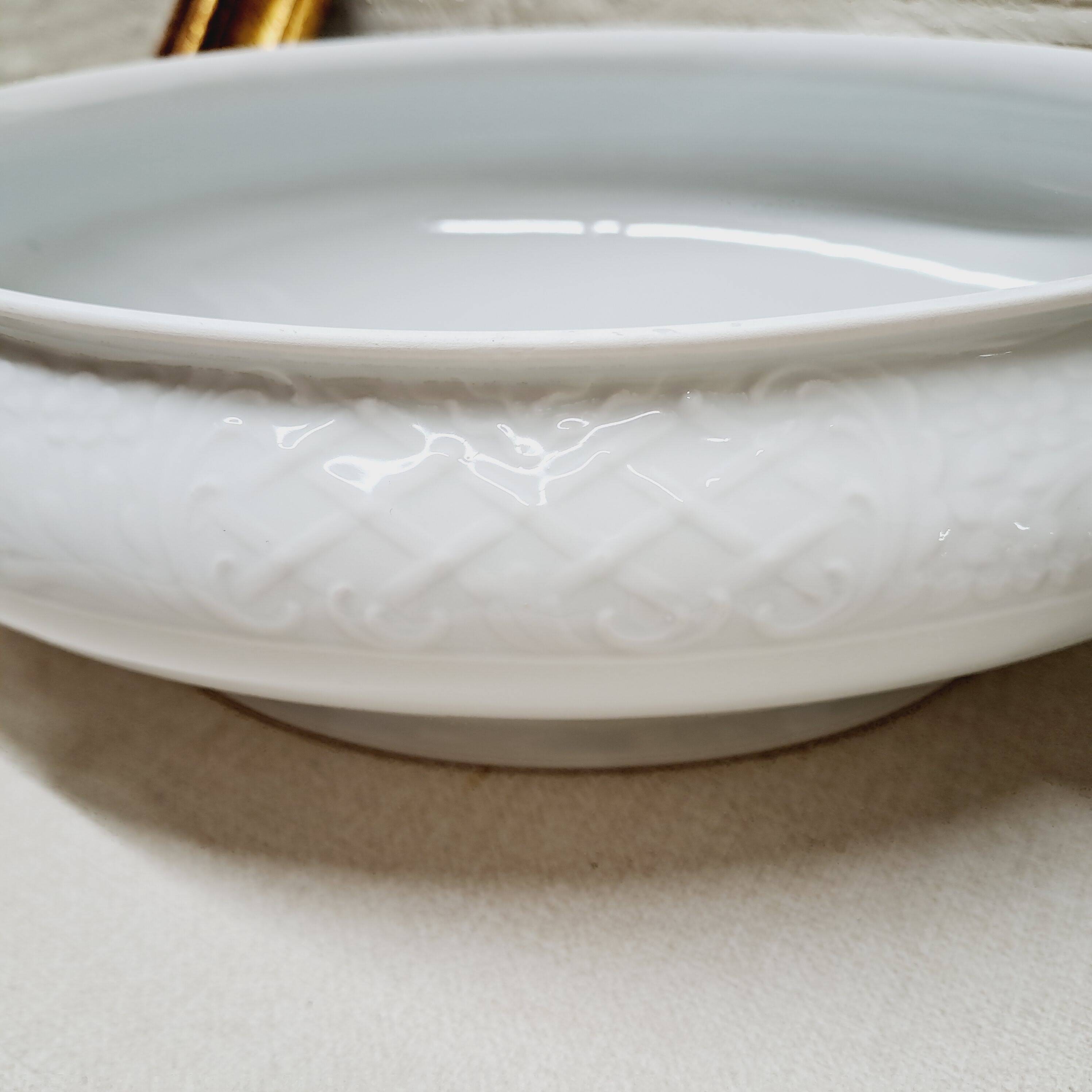 Légumier ovale porcelaine blanc