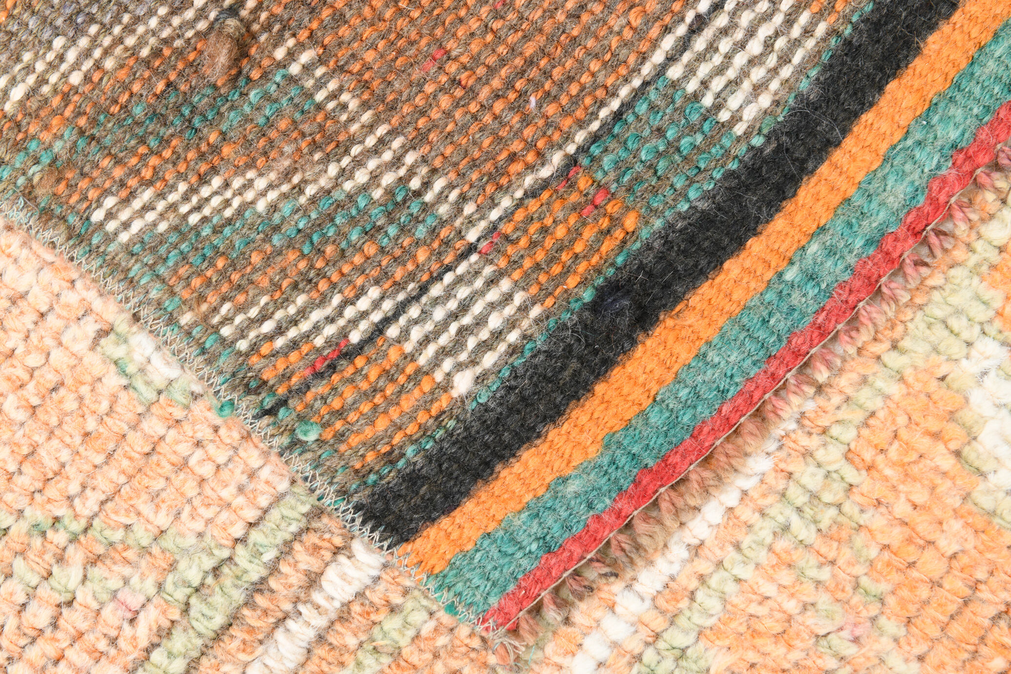 3x12 pale orange herki runner rug 99x380cm