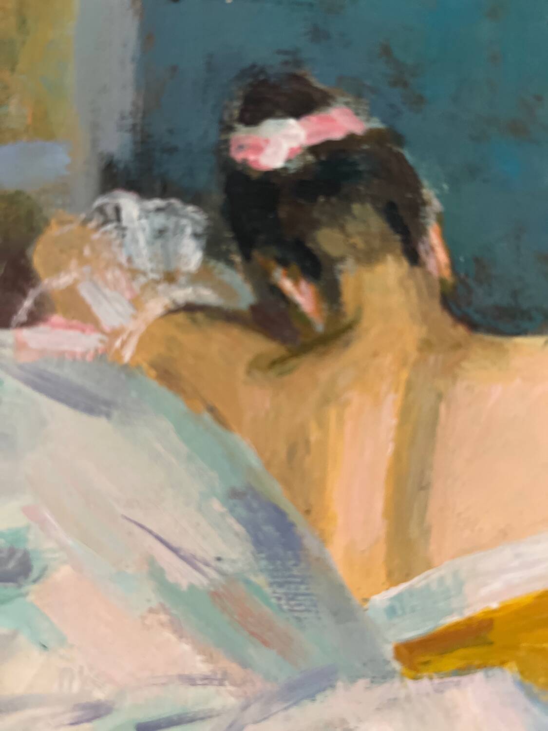 Le repos, huile sur toile marouflée sur carton signée Dassimov