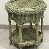 Side table or pedestal table in tinted basketry