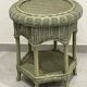Side table or pedestal table in tinted basketry