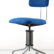 Chaise de bureau Gispen vintage bleue des années 1930