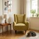 Vintage armchair in painted wood and velvet, Italy, 1950s-60s.