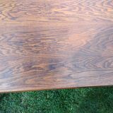 Vintage oak table with tapered legs.