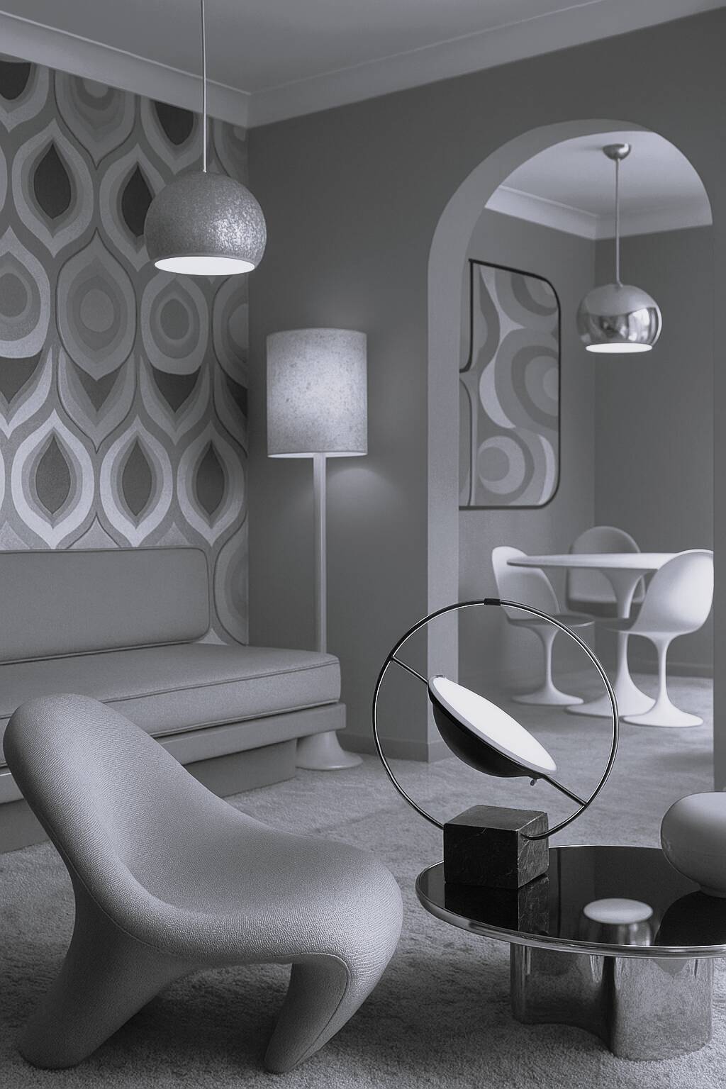 Saturn lamp by LG for Maison Lucien Gau 1980