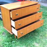 Chest of drawers feet spindle light wood 1960