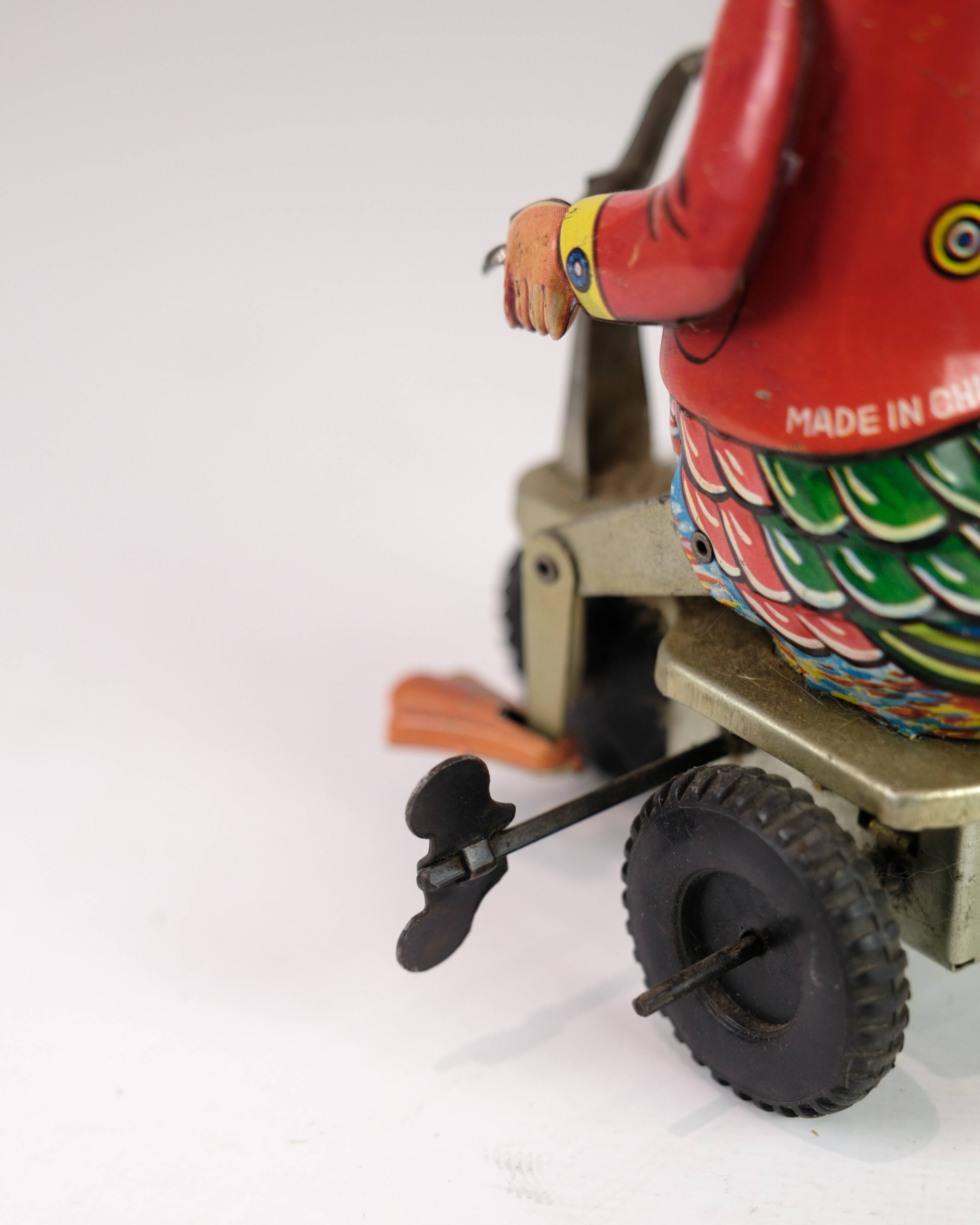 Circus Duck On Tricycle, Tin Toy Made By Schylling From China 1920s
