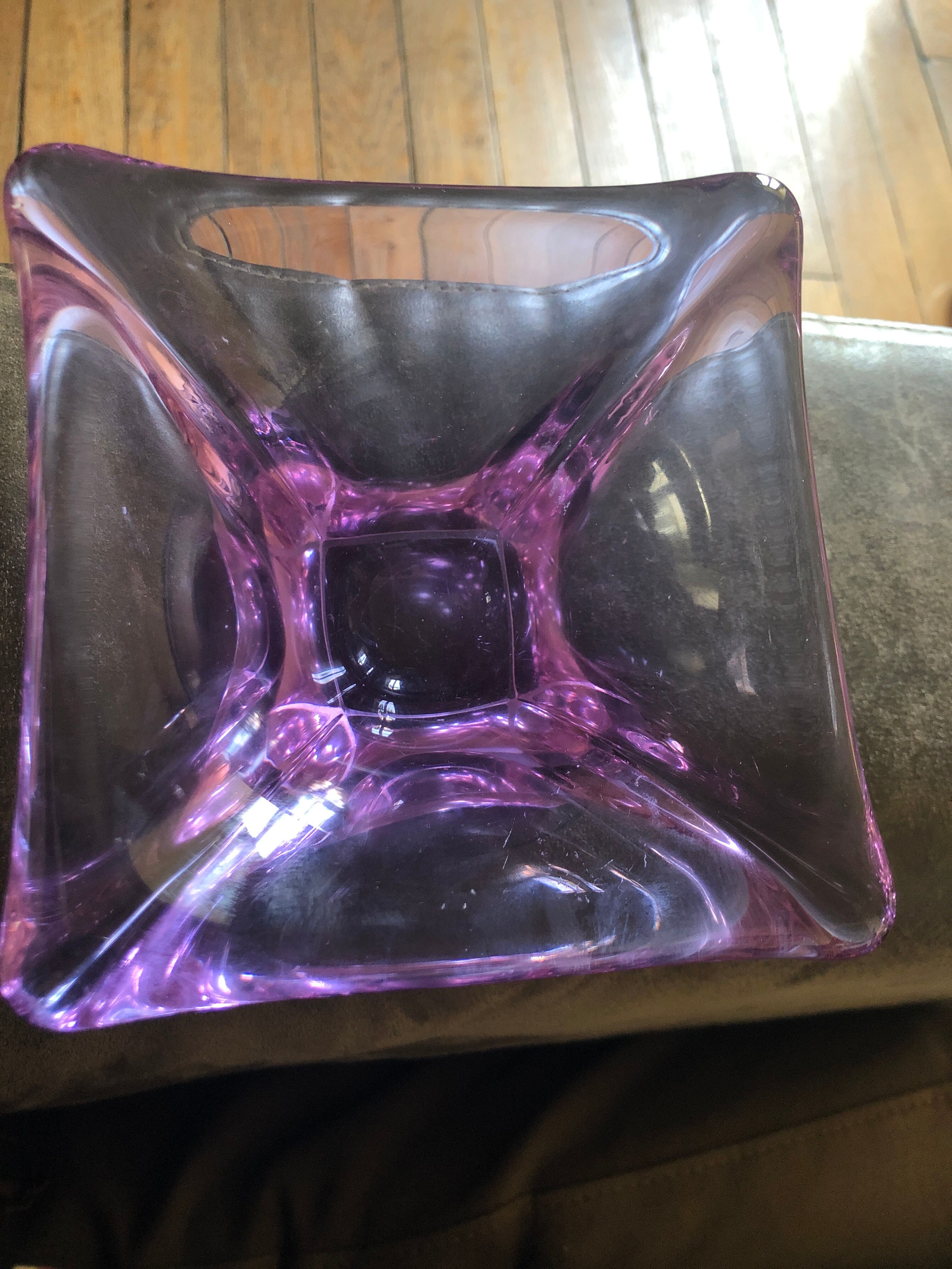 Empty purple crystal pocket