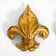 Une paire de grandes appliques murales en métal doré Fleur-de-Lis des années 1970 par Hans Kögl.