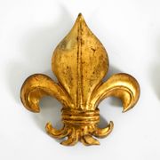 A pair of large 1970s gilt metal Fleur-de-Lis wall lamps by Hans Kögl