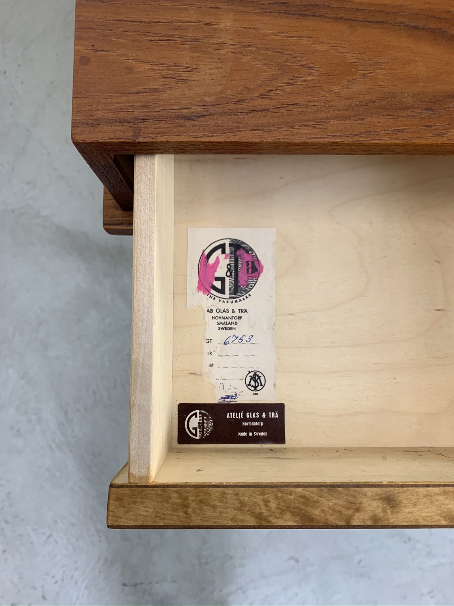 Coiffeuse en teck du milieu du siècle par AB Glas & Trä, années 1960