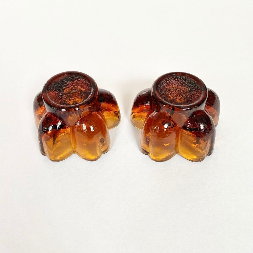 Vintage glass candlesticks from the 70s