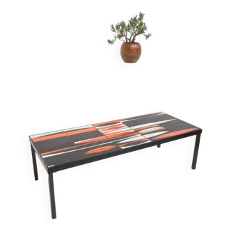 TABLE BASSE NAVETTE EN CÉRAMIQUE PAR ROGER CAPRON 1960