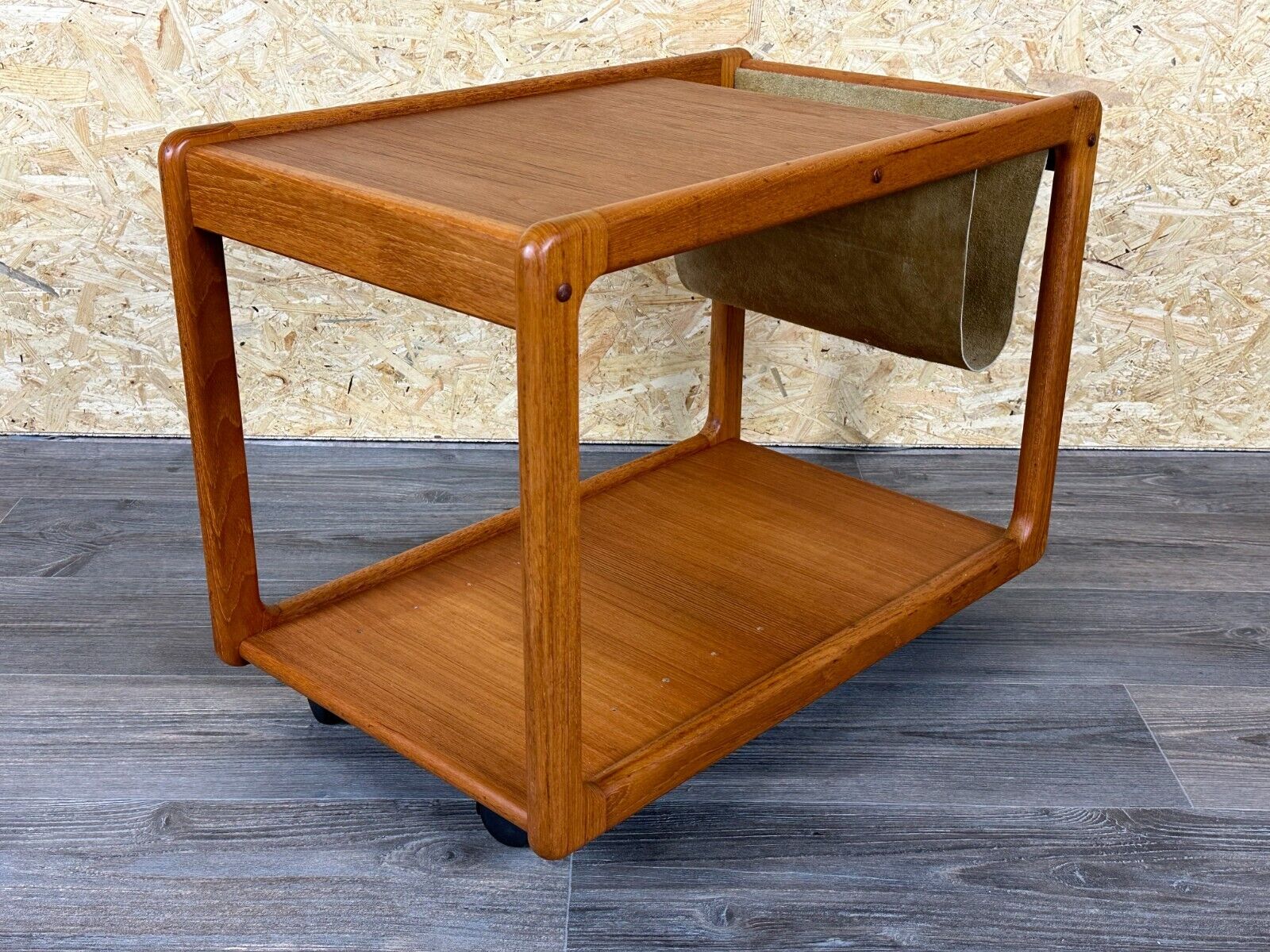60s 70s teak table side table newspaper stand Danish Design Denmark