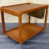 60s 70s teak table side table newspaper stand Danish Design Denmark