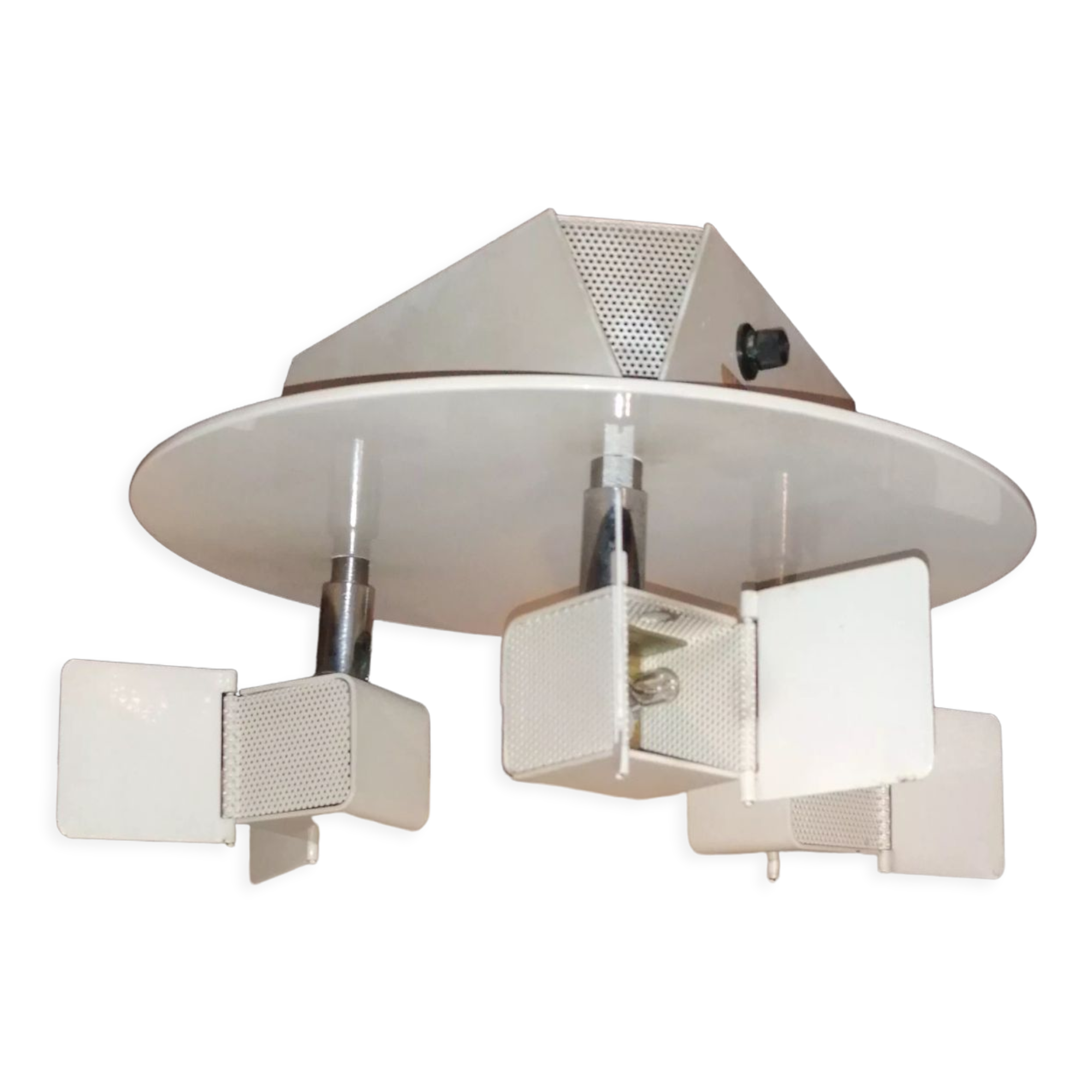 Ceiling lamp 3 adjustable metal lamps vintage 1980