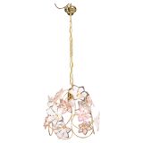 Charming Murano vintage chandelier white and pink flowers