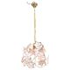 Charmant lustre vintage Murano fleurs blanches et roses