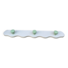 White and green wavy wooden coat rack