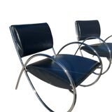 2 Fauteuils Design en métal chromé, 1980