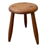 Tabouret tripode vintage en bois