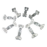 Lot de 8 porte couteaux en verre légèrement opaliné Forme colonne